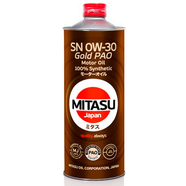 Моторное масло MITASU Gold PAO SN 0W30 Cинтетическое 1л