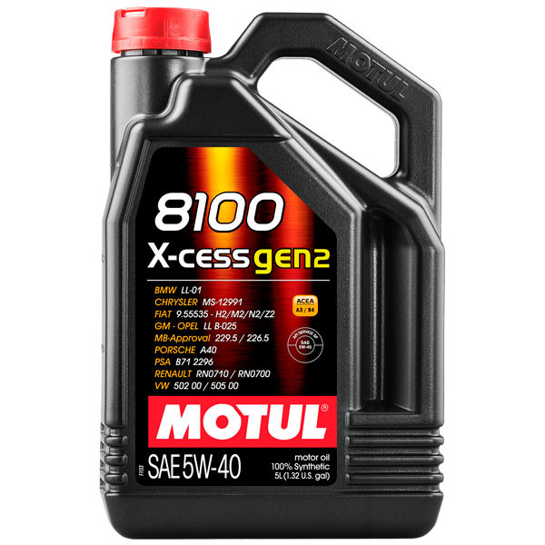 Моторное масло MOTUL 8100 X-cess GEN2 5W-40 Cинтетическое 5л.