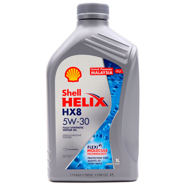 Моторное масло SHELL Helix HX8 5W-30 SN A3/B4 Синтетическое 1л
