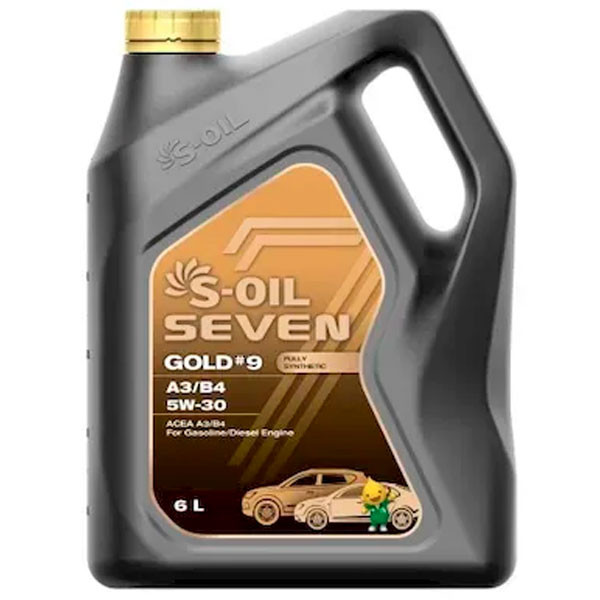 Моторное масло S-OIL 7 GOLD #9 5W-30 A3/B4 Синтетическое 6л.