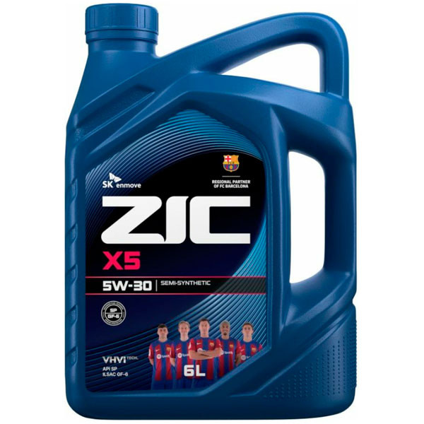 Масло моторное ZIC X5 FE 5W-30 SP/GF-6 Dexos1 Gen2 Полусинтетическое 6л