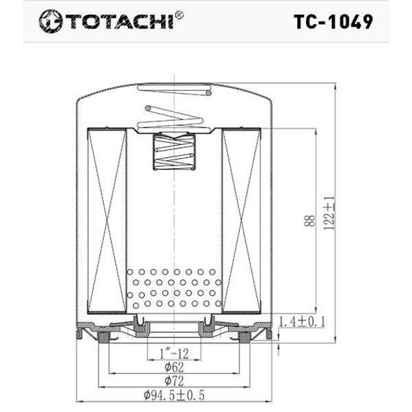 Фильтр масляный TOTACHI T-1049 (C-226)