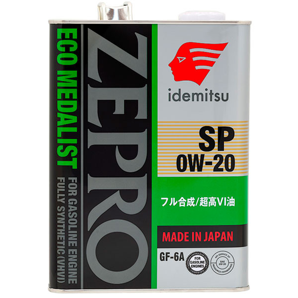 Моторное масло IDEMITSU ZEPRO Eco Medalist FS SP/GF-6A 0W-20 Синтетическое 4л.