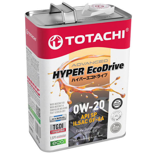Масло моторное TOTACHI HYPER EcoDrive 0W-20 SP/RC/GF-6A Синтетическое 4л.