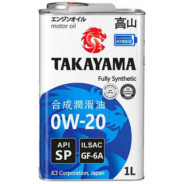 Моторное масло TAKAYAMA PAOtec 0W-20 SP/GF-6A Синтетическое 1л.