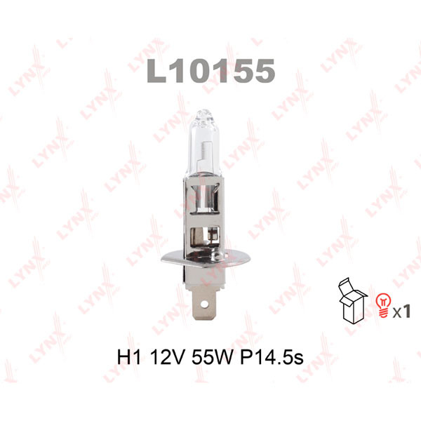Автолампа LYNXavto H1 12V 55W P14.5S Art.L10155