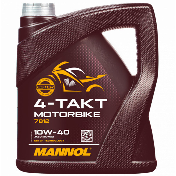 Моторное масло MANNOL Motorbike 4T 10W-40 Синетическое 4л.