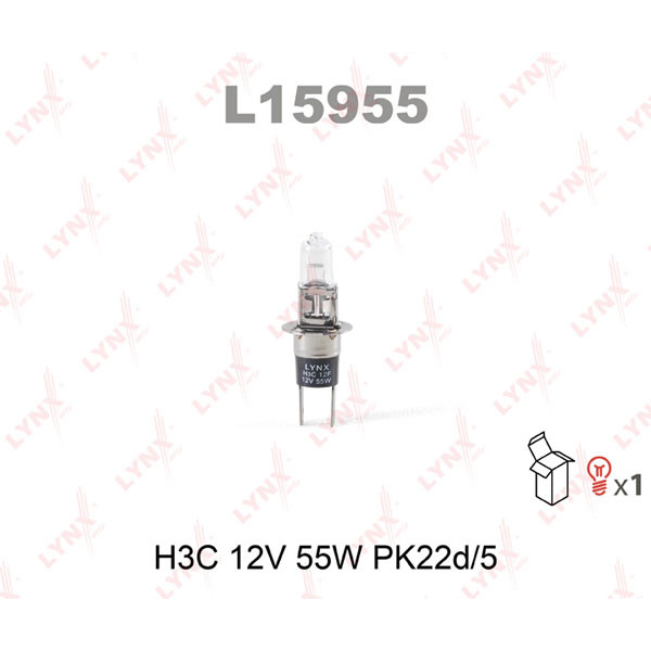 Автолампа LYNXavto H3C 12V 55W PK22D/5 Art.L15955