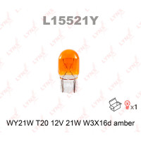 Автолампа LYNXavto WY21W 12V W3X16D AMBER Art.L15521Y