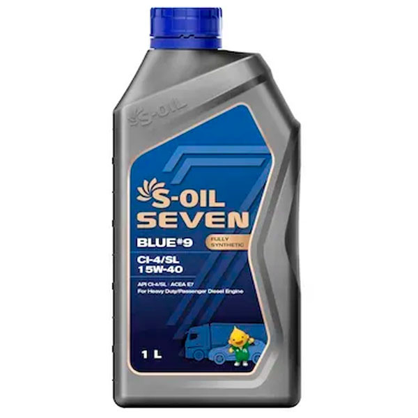 Моторное масло S-OIL 7 BLUE #9 Cl-4/SL 15W-40 Синтетическое 1л.