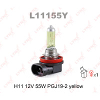Автолампа галогенная LYNXavto H11 12V 55W PGJ19-2 YELLOW Art.L11155Y