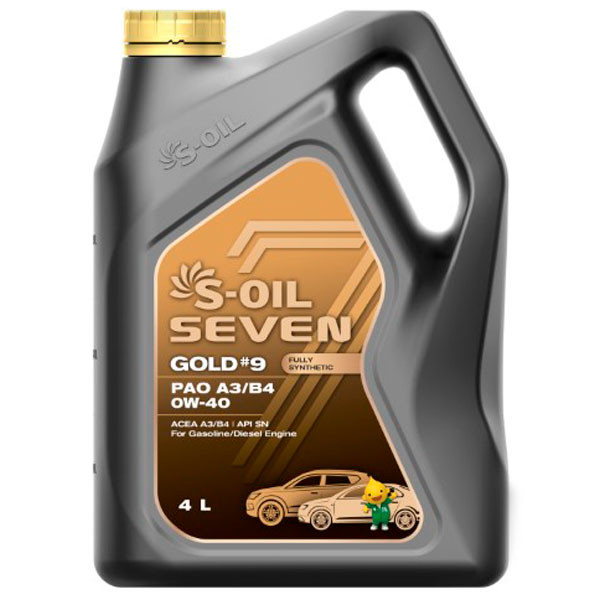 Моторное масло S-OIL 7 GOLD #9 C3 SN/CF 5W-40 Синтетическое 4л.