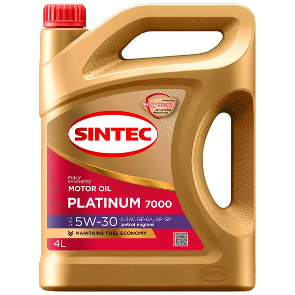 Моторное масло SINTEC PLATINUM 7000 5W30 SP/GF-6A Синтетическое 4л.