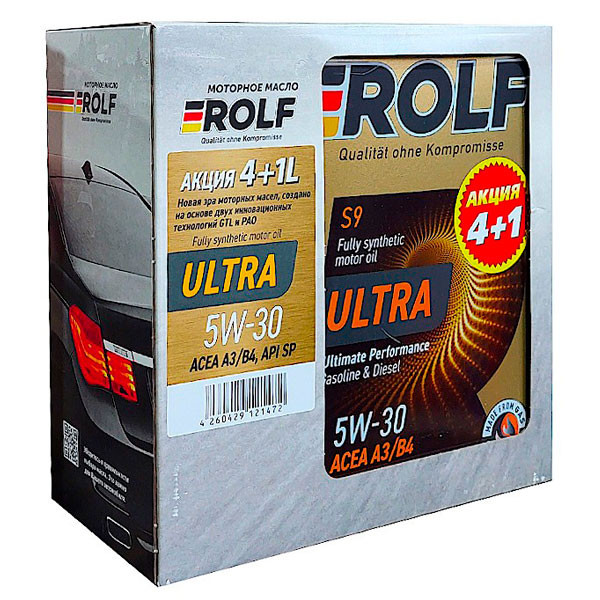 Масло моторное ROLF Ultra SP A3/B4 5W-30 Синтетическое АКЦИЯ 4+1л.
