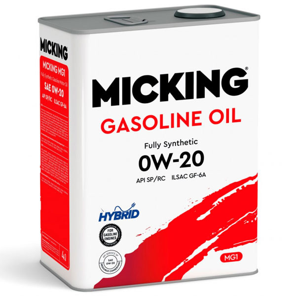 Моторное масло MICKING Gasoline Oil MG1 0W-20 SP/RC Синтетическое 4л.