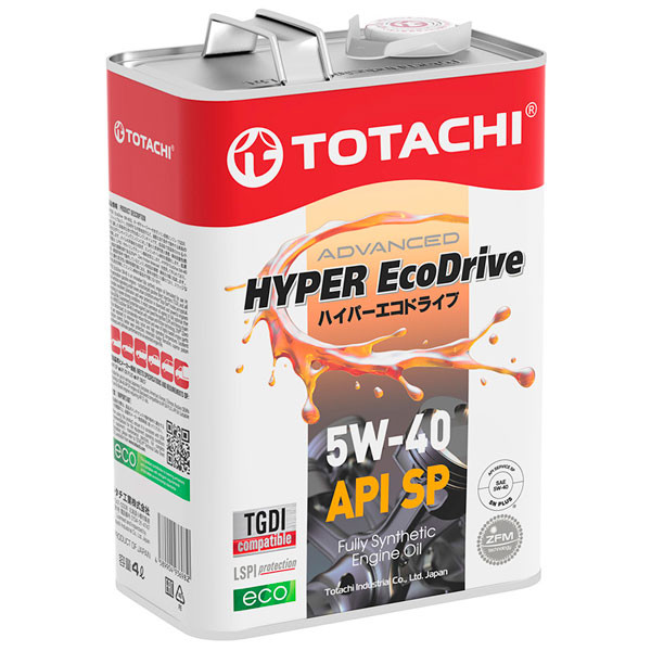 Моторное масло TOTACHI HYPER EcoDrive 5W-40 SP/SN Синтетическое 4л.