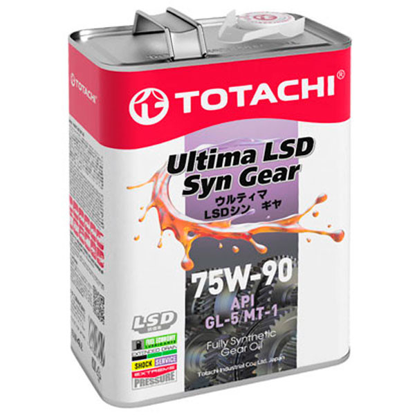 Трансмиссионное масло TOTACHI Ultima Syn-Gear 75W-90 LSD Синтетическое 4л.