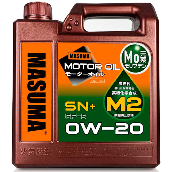 Моторное масло MASUMA M2 SN+/CF-5 0W-20 Синтетическое 4л.