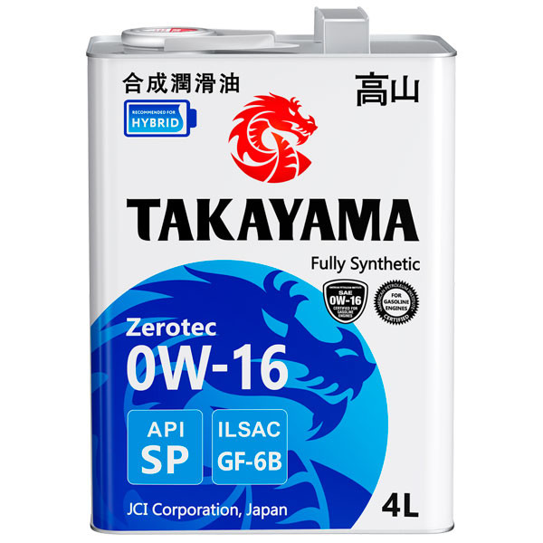 Моторное масло TAKAYAMA Zerotec 0W-16 SP/GF-6B Синтетическое 4л.