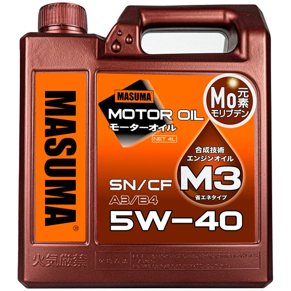 Моторное масло MASUMA M3 SN/CF A3/B4 5W-40 Полусинтетическое 4л.