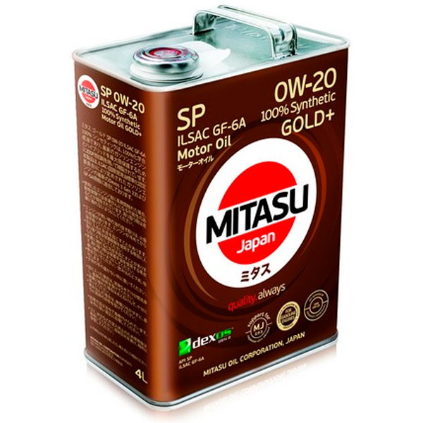 Моторное масло MITASU Gold Plus SP 0W20 Cинтетическое 4л